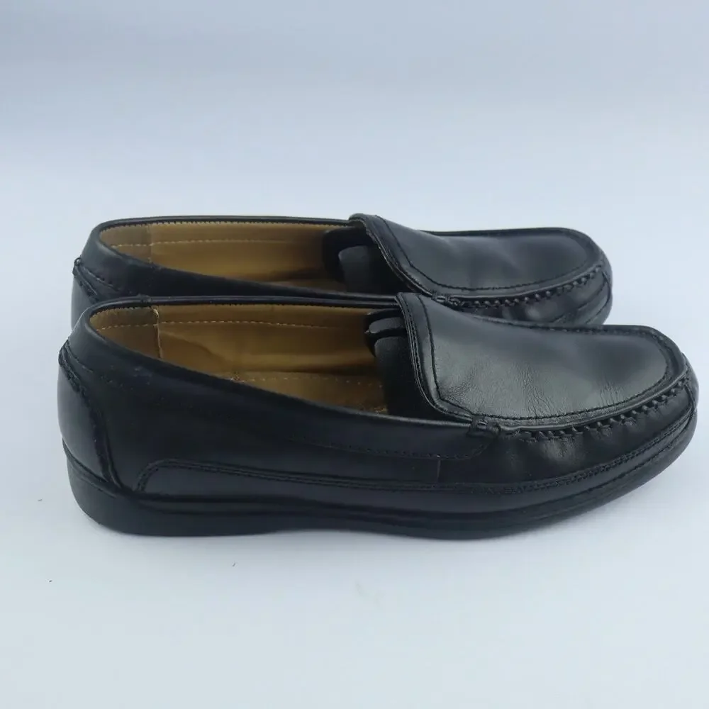DOCKERS Men's Black Leather Catalina Slip-On Moc-Toe Loafers SZ 10M